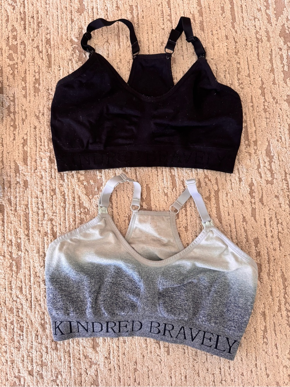 Kindred Bravely Medium Nursing Bras 2 pack - Black & Ombré Blue